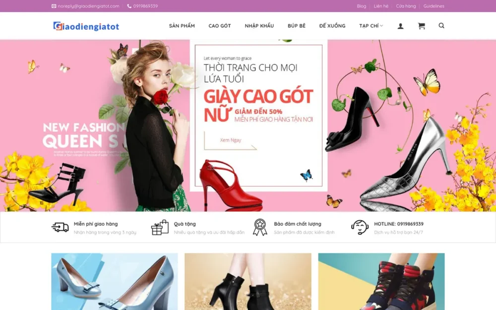 Mẫu Website Shop Giày Cao Gót, Giày Nữ – THOITRANG5