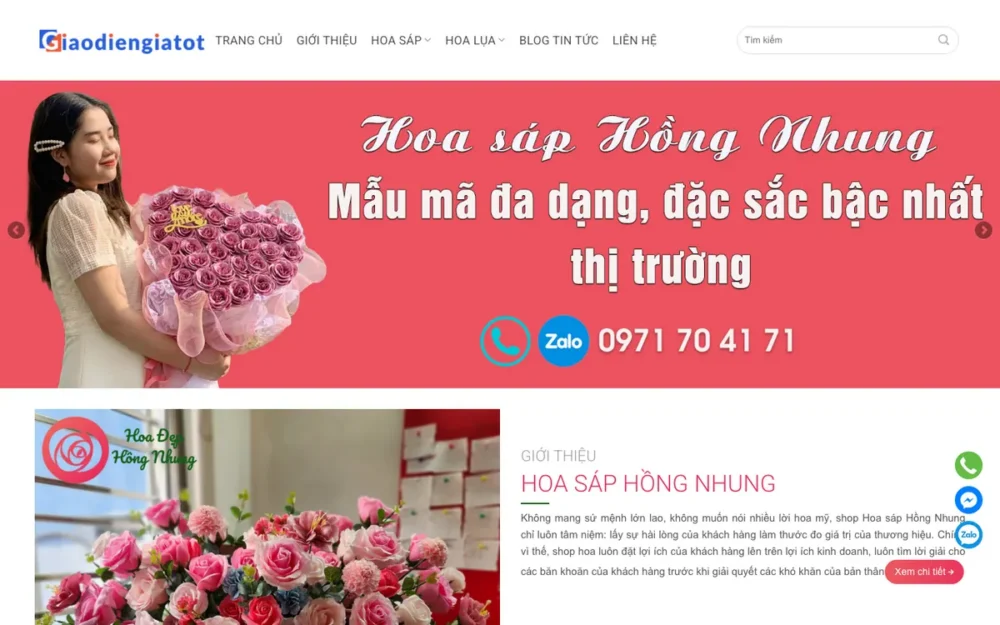 Mẫu Website Shop Hoa Sáp, Hoa Lụa Quà Tặng – HOADEPHONGNHUNG