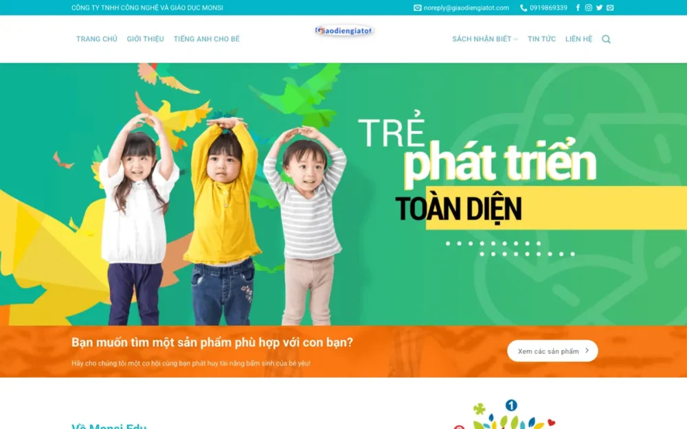 Mẫu Website Shop Học Liệu Montessori Cho Bé – EDU7