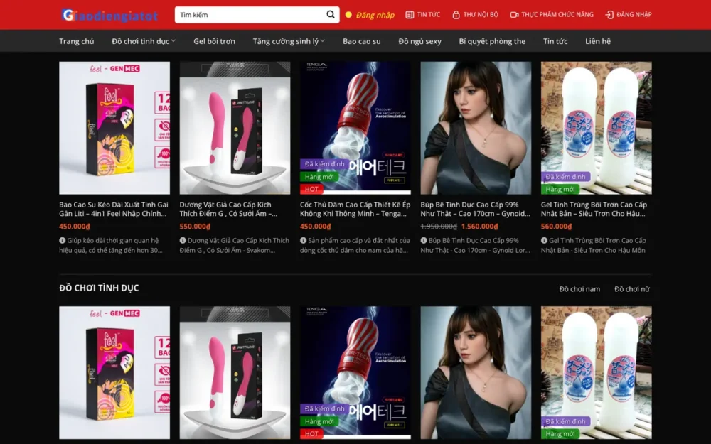 Mẫu Website Shop Người Lớn, Hỗ Trợ Sinh Lý – SHOPNGUOILON