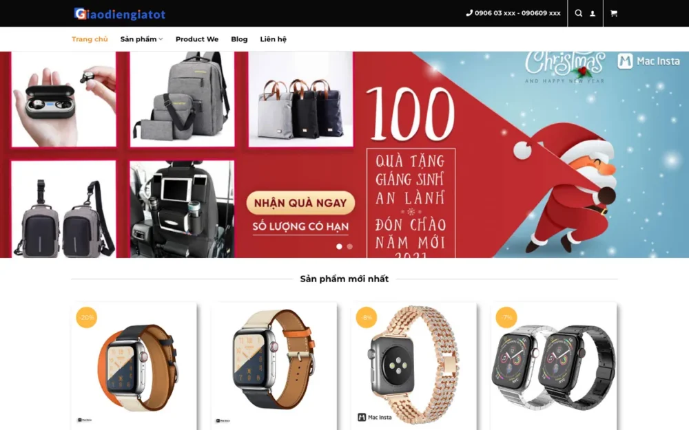 Mẫu Website Shop Phụ Kiện Laptop, Đồng Hồ Thông Minh – MACSHOP