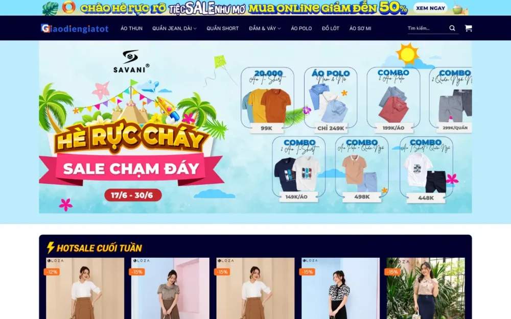 Mẫu Website Shop Thời Trang Nữ Trẻ, Hot Sale Tuần – THOITRANG6