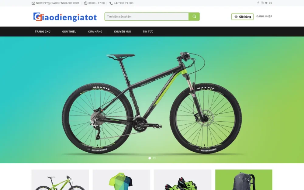 Mẫu Website Shop Xe Đạp & Đồ Thể Thao – THETHAO