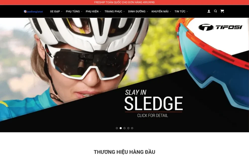 Mẫu Website Shop Xe Đạp Thể Thao & Phụ Tùng – XEDAP2