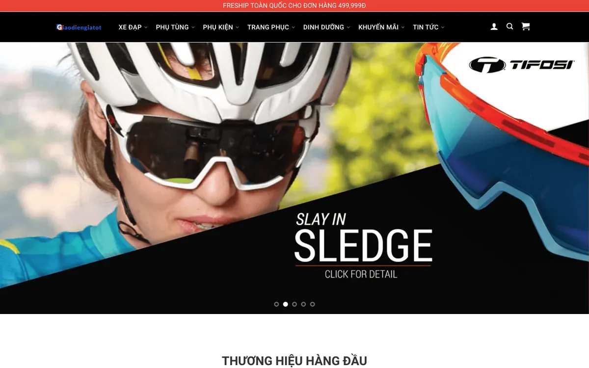 Mẫu Website Shop Xe Đạp Thể Thao & Phụ Tùng – XEDAP2