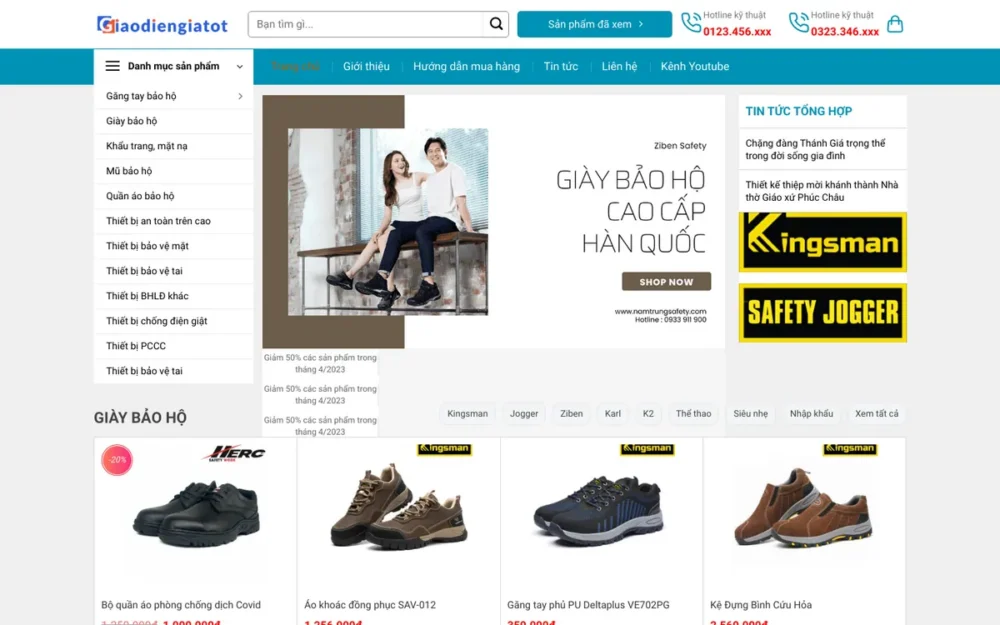 Mẫu Website Siêu Thị Bảo Hộ Lao Động Bán Online – BAOHOLAODONG3