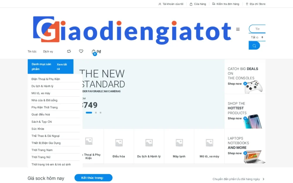 Mẫu Website Siêu Thị Điện Máy Đa Ngành Hàng – AZSTORE