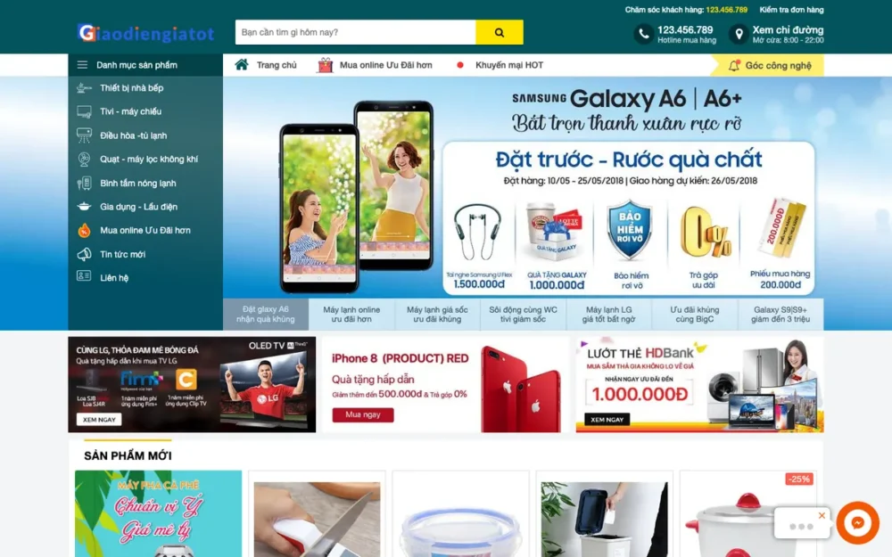 Mẫu Website Siêu Thị Điện Máy Nhà Bếp, Gia Dụng – DIENMAYVIP