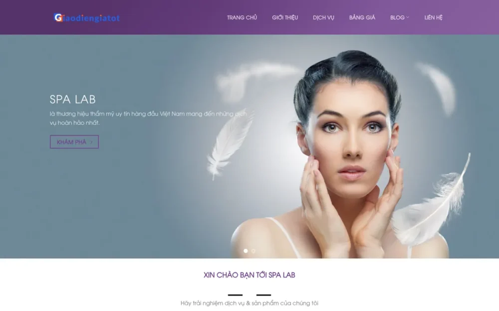 Mẫu Website Spa Thư Giãn Tông Tím, Đặt Lịch Online – SPA6
