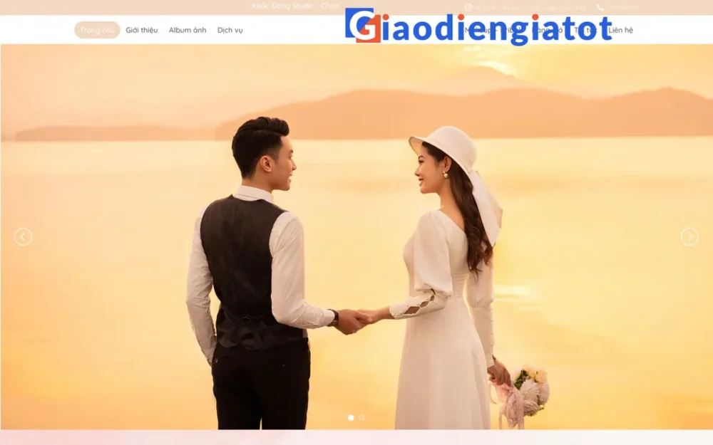 Mẫu Website Studio Ảnh Cưới Tông Hồng Pastel – STUDIO
