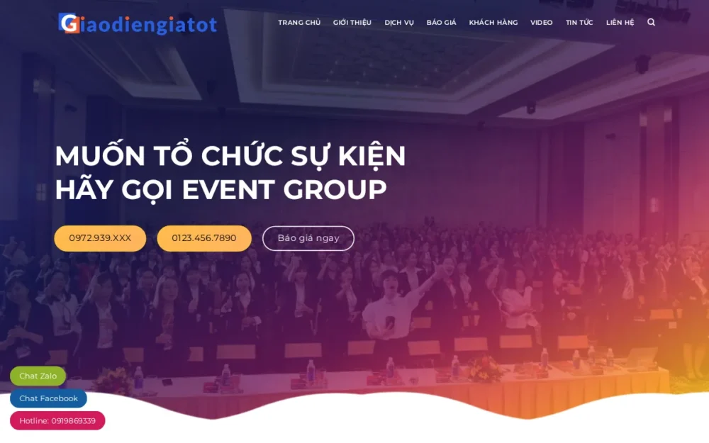 Mẫu Website Sự Kiện & Company Trip Có Form Báo Giá – EVENT7
