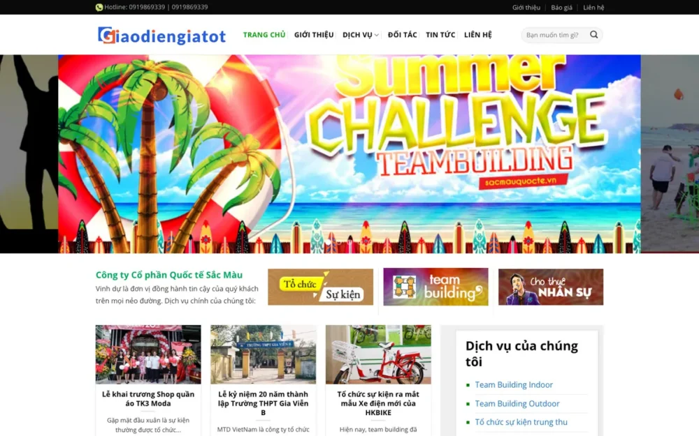 Mẫu Website Sự Kiện, Team Building & Tour Công Ty – EVENT3
