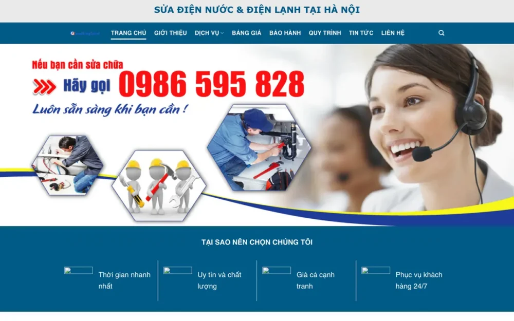 Mẫu Website Sửa Điện Lạnh, Điện Nước Tại Nhà – DIENNUOC2