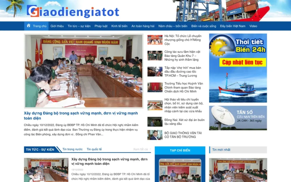 Mẫu Website Tạp Chí Tin Tức Biển Đảo, Hàng Hải – DIBIEN