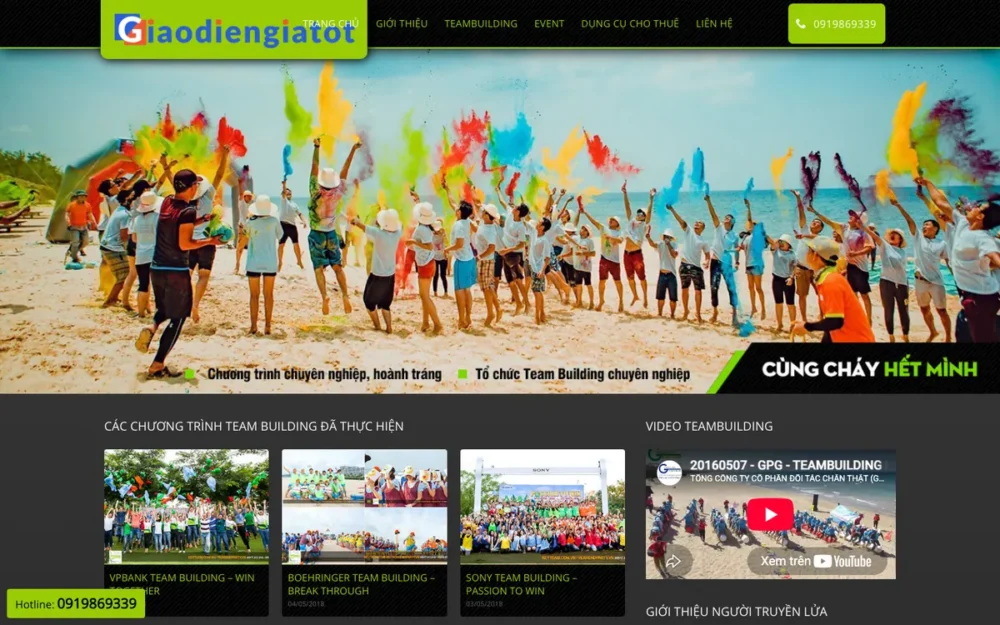 Mẫu Website Team Building Doanh Nghiệp Có Video – EVENT5