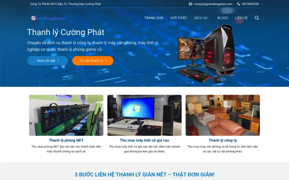 Mẫu Website Thanh Lý Phòng Net, Thu Mua Máy Tính Cũ – THANHLY