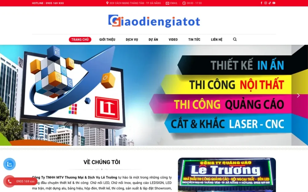 Mẫu Website Thi Công Biển Quảng Cáo, Chữ Nổi LED – BIENQUANGCAO