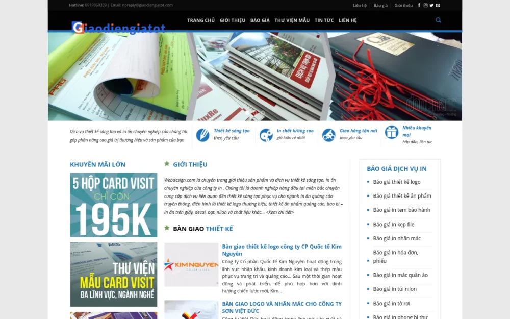 Mẫu Website Thiết Kế In Ấn Kèm Form Báo Giá – PRINT2
