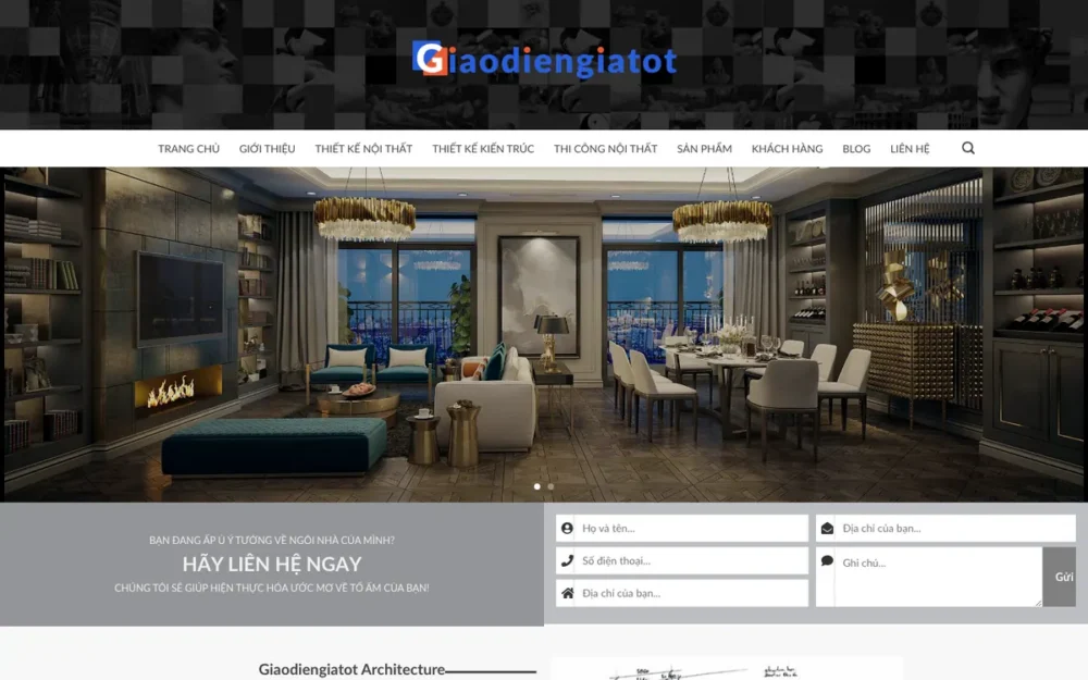 Mẫu Website Thiết Kế Nội Thất Theo Phong Cách – KIENTRUC2