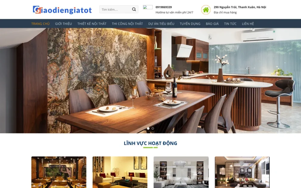 Mẫu Website Thiết Kế Thi Công Nội Thất Nhà Hàng – NOITHAT3