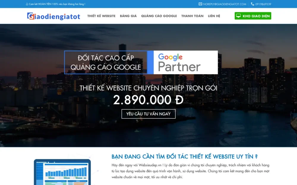 Mẫu Website Thiết Kế Web Trọn Gói, 3 Bảng Giá – THIETKEWEB2