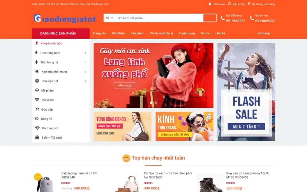 Mẫu Website Thời Trang Nam Nữ, Giày & Phụ Kiện – SHOPTHOITRANG2