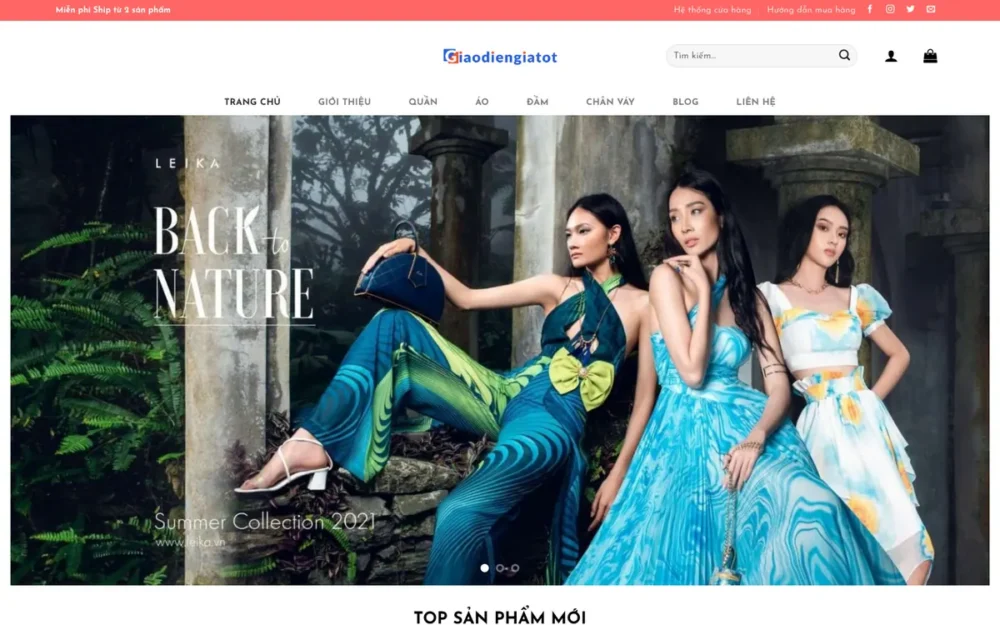 Mẫu Website Thời Trang Nữ Bộ Sưu Tập, Đặt May – THOITRANG