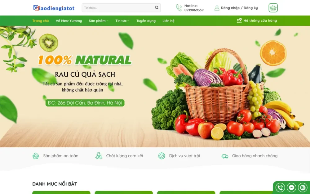 Mẫu Website Thực Phẩm Tươi: Thịt Bò Nhập, Hải Sản – HAISAN1