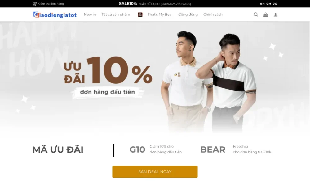 Mẫu Website Thương Hiệu Áo Polo Nam – THOITRANG13