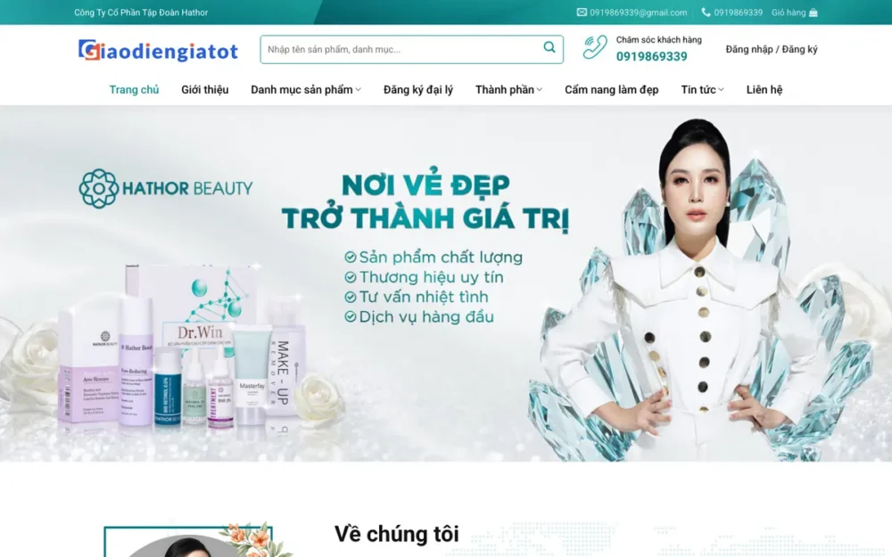 Mẫu Website Thương Hiệu Dược Mỹ Phẩm Cho Spa – MYPHAM02