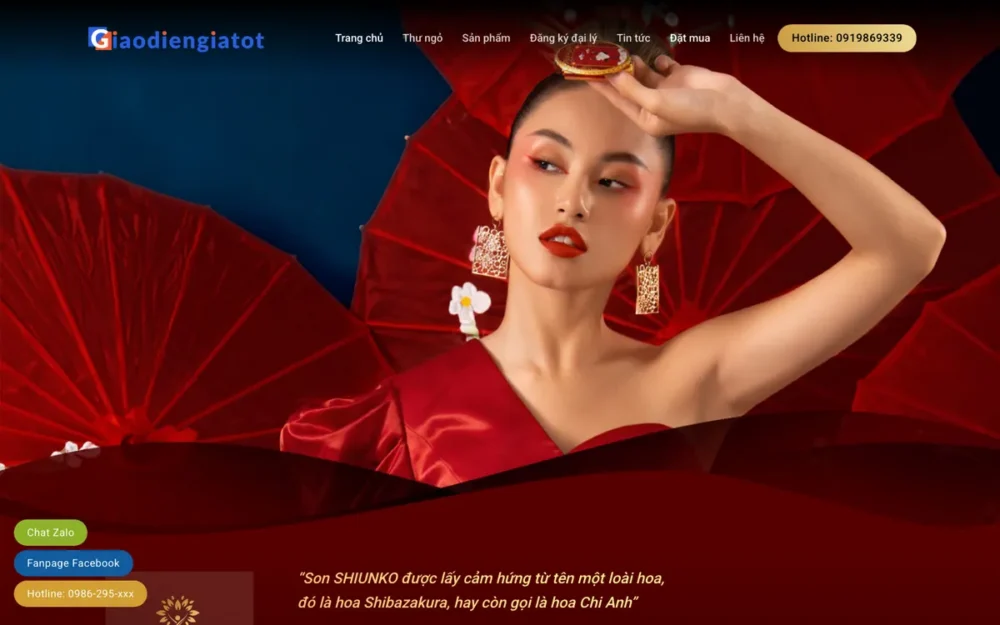 Mẫu Website Thương Hiệu Son Môi Organic, Tuyển Đại Lý – SONMOI