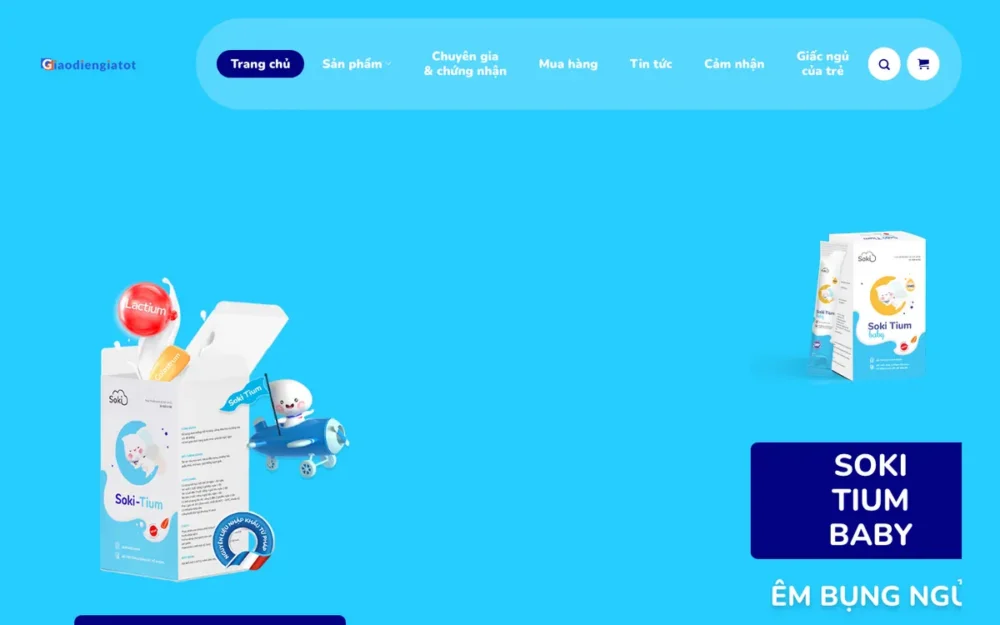 Mẫu Website Thương Hiệu Sữa Cho Bé Tông Xanh Mây – MILK