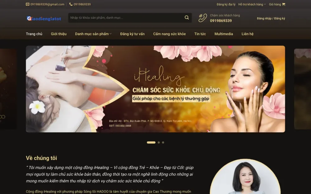 Mẫu Website Tinh Dầu, Muối Massage Tuyển Đại Lý – IHEALING