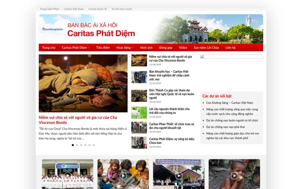Mẫu Website Tổ Chức Bác Ái, Từ Thiện Công Giáo – CARITAS