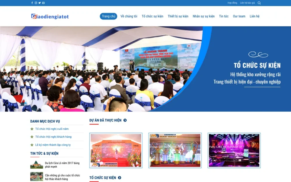 Mẫu Website Tổ Chức Sự Kiện, Cho Thuê Thiết Bị – EVENT2