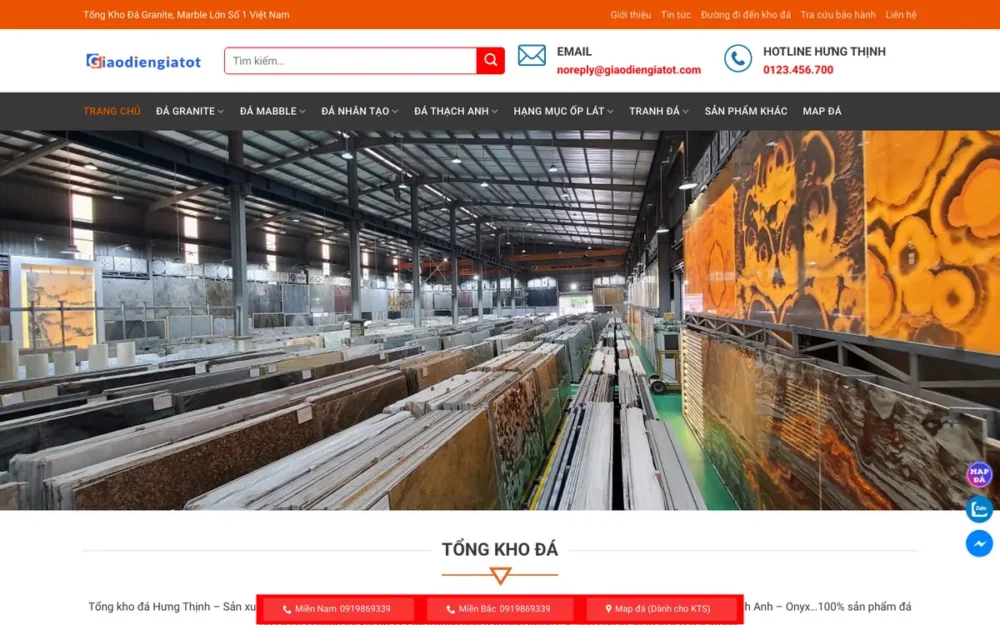 Mẫu Website Tổng Kho Đá Granite, Marble Ốp Lát – SIEUTHIDA