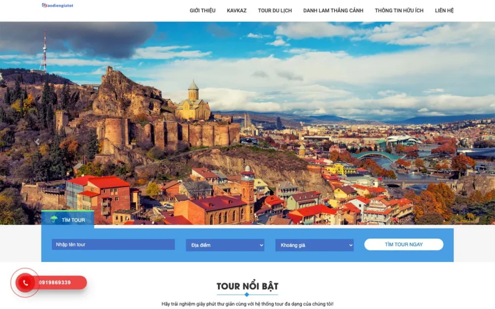 Mẫu Website Tour Chuyên Tuyến Kavkaz – DULICH03
