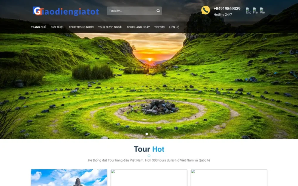 Mẫu Website Tour Có Lịch Khởi Hành, Tour Hàng Ngày – DULICH5