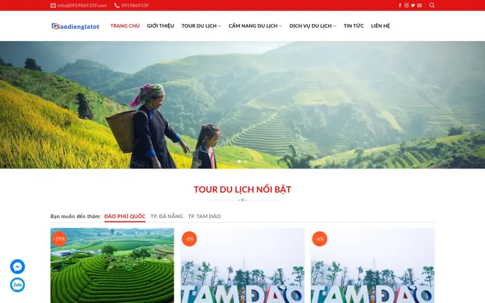 Mẫu Website Tour Riêng Và Tour Ghép – DULICHTRUYENTHONG