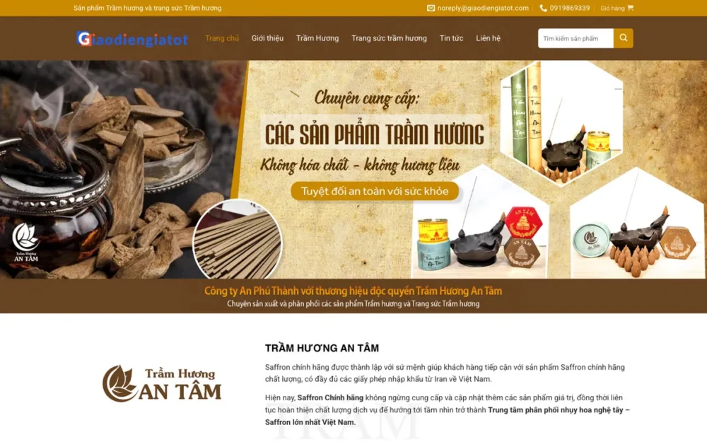 Mẫu Website Trầm Hương Và Trang Sức Trầm – TRAMHUONG