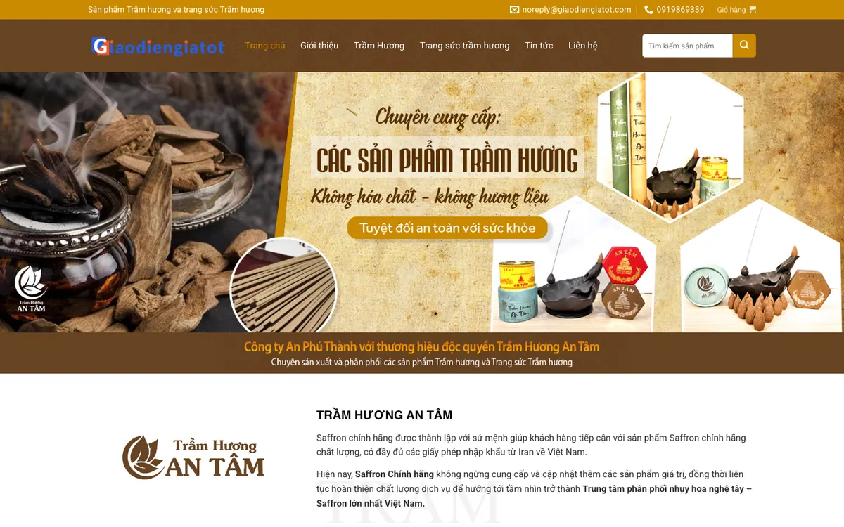 Mẫu Website Trầm Hương Và Trang Sức Trầm – TRAMHUONG