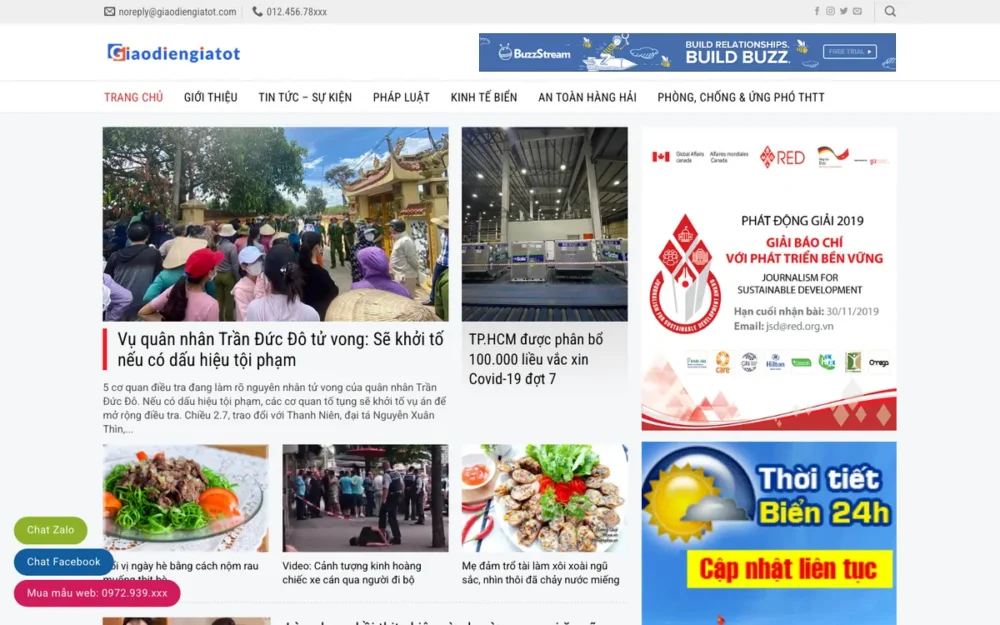 Mẫu Website Trang Tin Kinh Tế Biển, An Toàn Hàng Hải – TOYOTA3