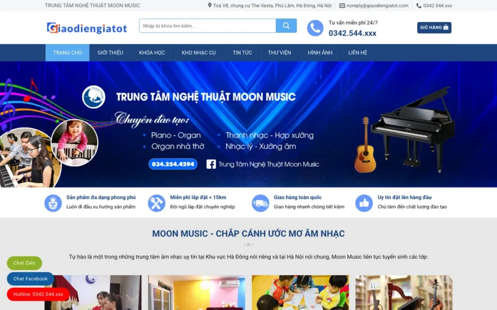 Mẫu Website Trung Tâm Âm Nhạc & Nhạc Cụ – DAYNHAC