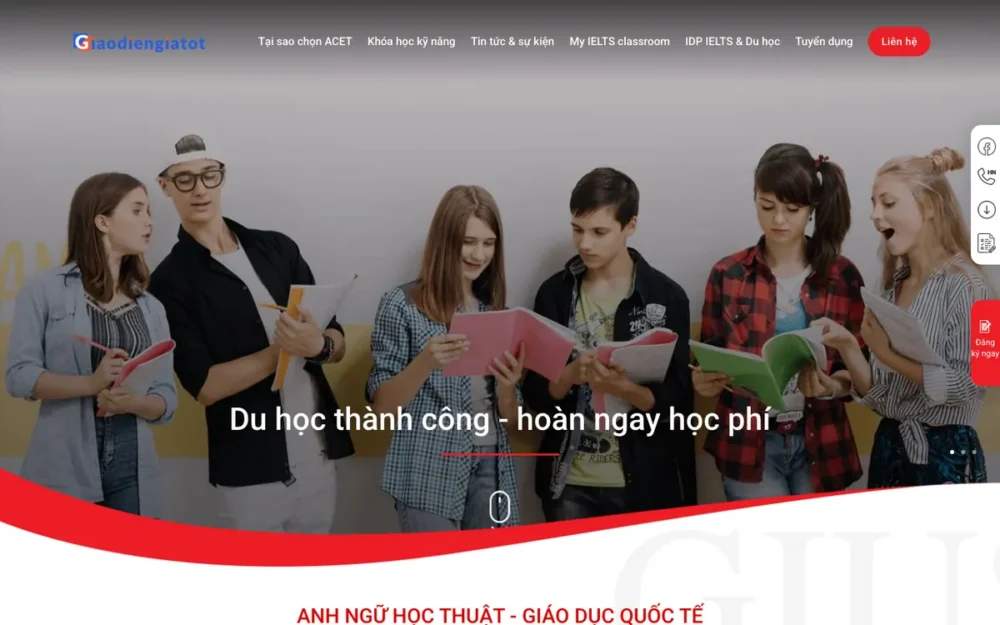 Mẫu Website Trung Tâm Anh Ngữ Học Thuật – ANHNGU