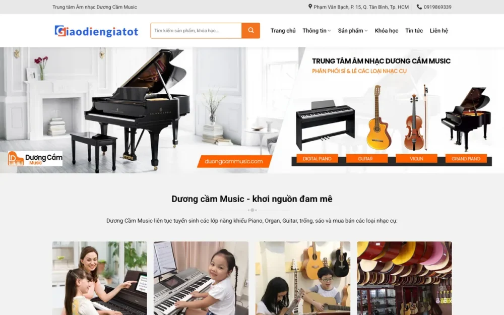 Mẫu Website Trung Tâm Dạy Đàn & Bán Nhạc Cụ – HOCDAN