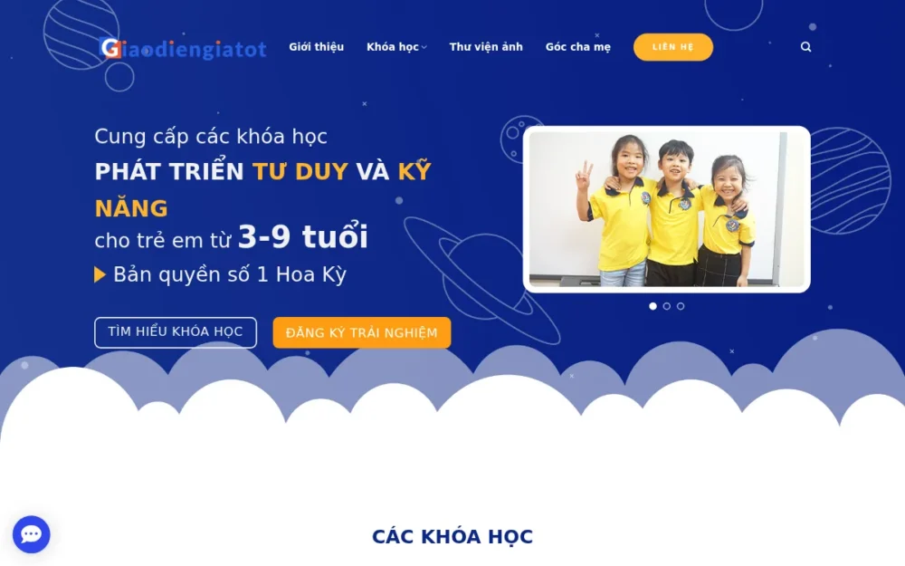 Mẫu Website Trung Tâm Kỹ Năng Cho Trẻ Mầm Non – EDUKID