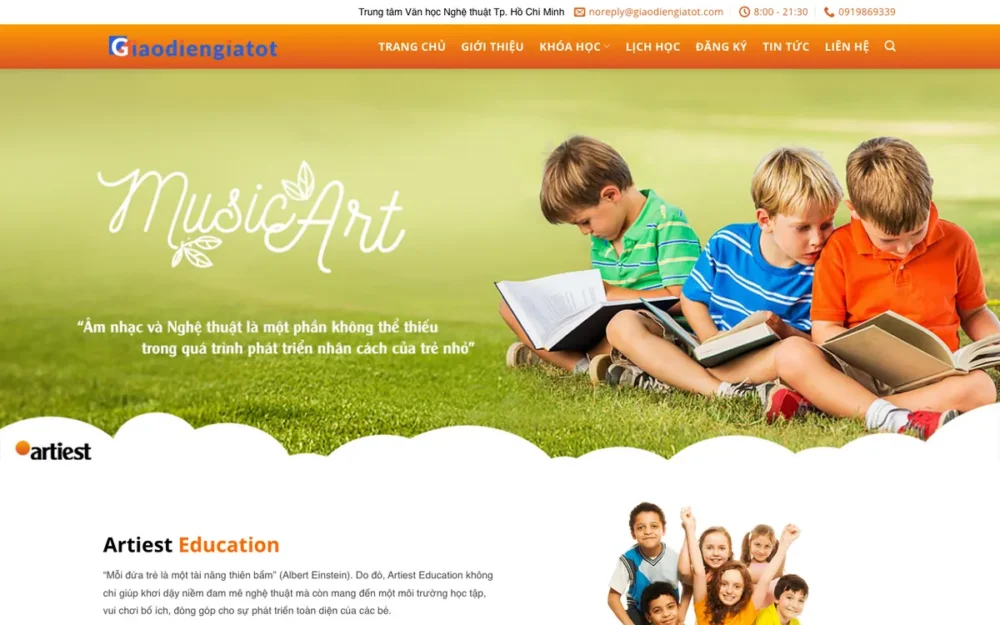 Mẫu Website Trung Tâm Năng Khiếu Nghệ Thuật Thiếu Nhi – EDU