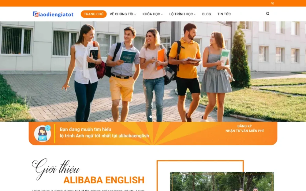 Mẫu Website Trung Tâm Tiếng Anh Giao Tiếp – ANHNGUALIBA