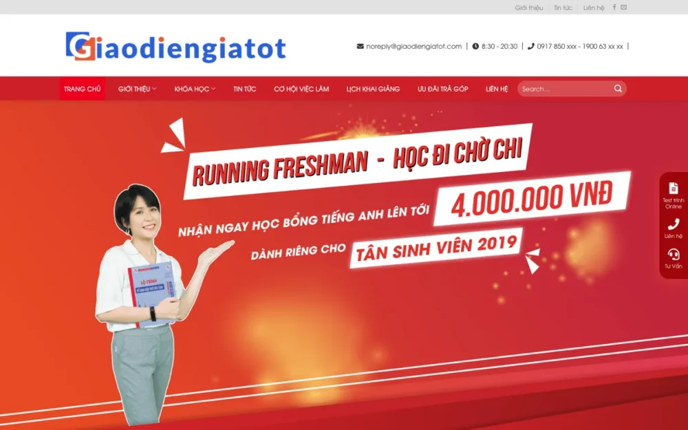 Mẫu Website Trung Tâm Tiếng Anh IELTS Nhiều Cơ Sở – HOCTIENGANH