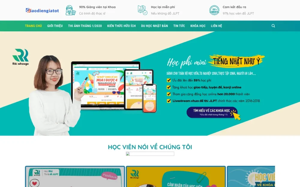 Mẫu Website Trung Tâm Tiếng Nhật & Du Học Nhật – HOCTIENGNHAT